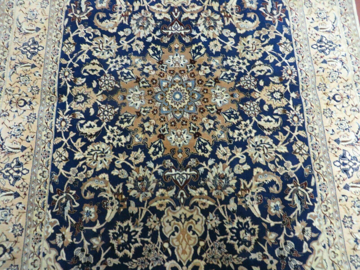 Hand Knotted Wool Silk Rug Floral Oriental 4x6