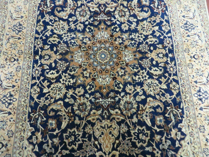 Hand Knotted Wool Silk Rug Floral Oriental 4x6