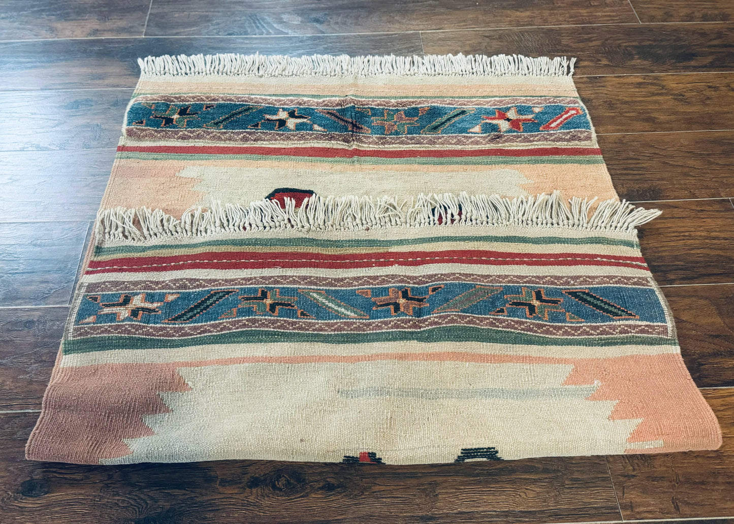 Turkish Kilim Rug 2.5 x 4.7 Flatweave Bohemian Wall Hanging Tapestry