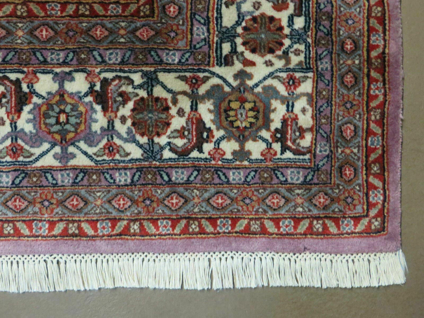 Hand Knotted Wool Rug Vintage Indian 8x10 Medallion Harati Pattern