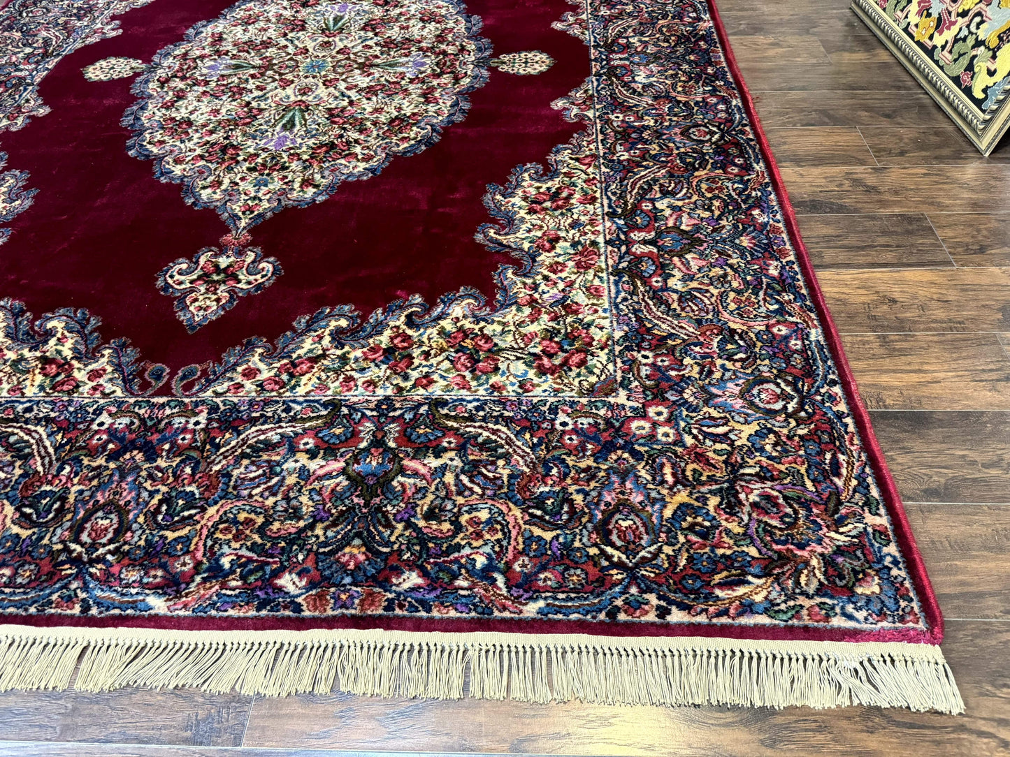Karastan Rug 8.8 x 12 - Red Floral Kirman - Wool Pile Carpet