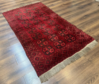 Afghan Bokhara Bashir Rug 3x6 Red