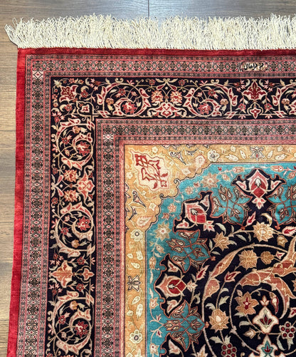 Persian Qum Silk Rug 3x5 Extremely Fine 780 KPSI Signed And Rare