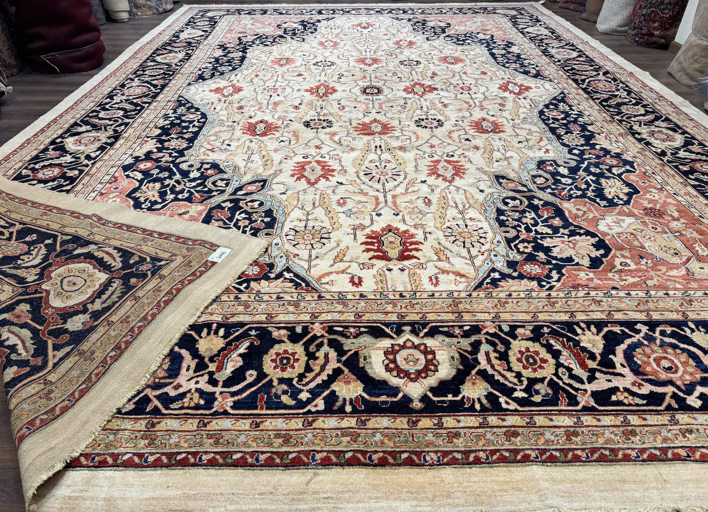 Stark Carpet Palace Sized Traditional Wool Handmade Rug 13x19 Beige