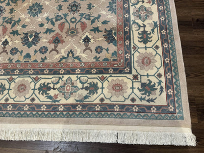 Palace Size Wool Rug 10x18, Sino Persian Kerman Rug, Oversized Hand Knotted Carpet, Light Taupe, Allover Pattern