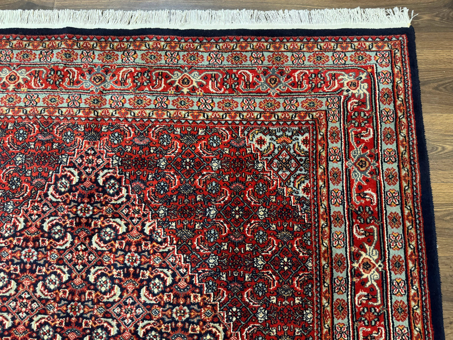 Indo Persian Bijar Rug 6x9 Hand Knotted Wool Carpet Vintage Style