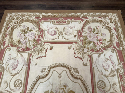 Aubusson Rug 6x9 Hand Knotted Wool Vintage Area Rug For Living Room