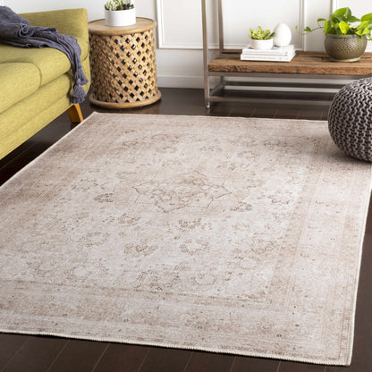 Vintage Washable Flat Pile Rug - Timeless Bethany Design for Home Decor