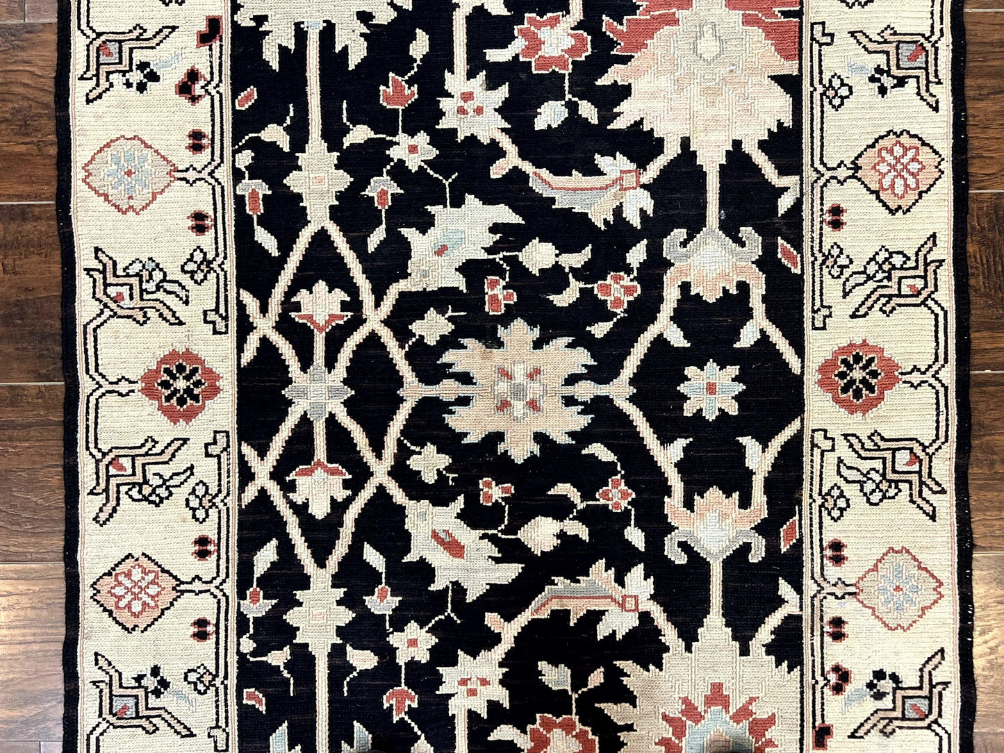 Turkish Kilim Rug 3x5 Handmade Vintage Wool Carpet Black Area Rug