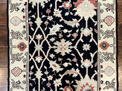 Turkish Kilim Rug 3x5 Handmade Vintage Wool Carpet Black Area Rug