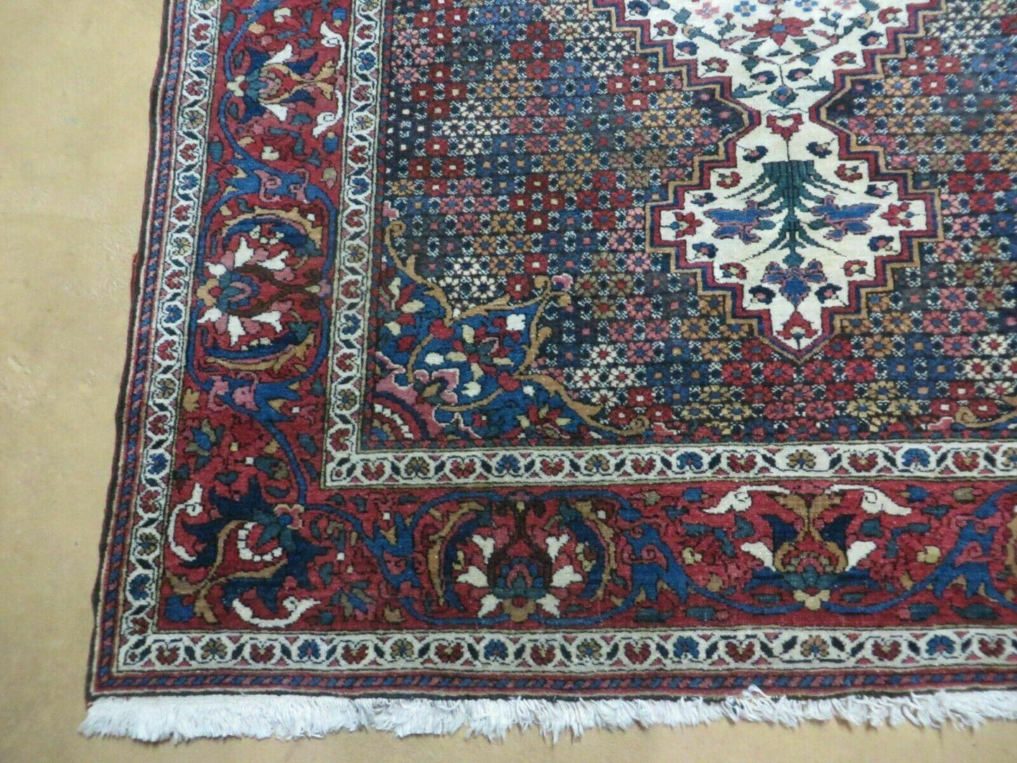 Turkish Floral Oriental Medallion Wool Rug 4x7 Vintage Handmade Vegetable Dye