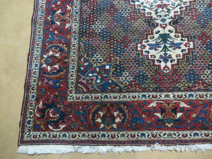Turkish Floral Oriental Medallion Wool Rug 4x7 Vintage Handmade Vegetable Dye