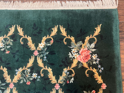 Karastan Garden of Eden Rug Green Savonnerie Wool 8.8 x 11.8