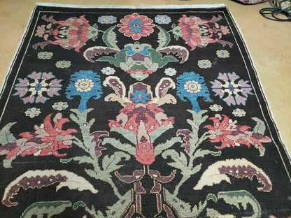 4' 5" X 16' 1" Antique Karabagh Caucasian Rug Handmade Wool Carpet Organic Dye