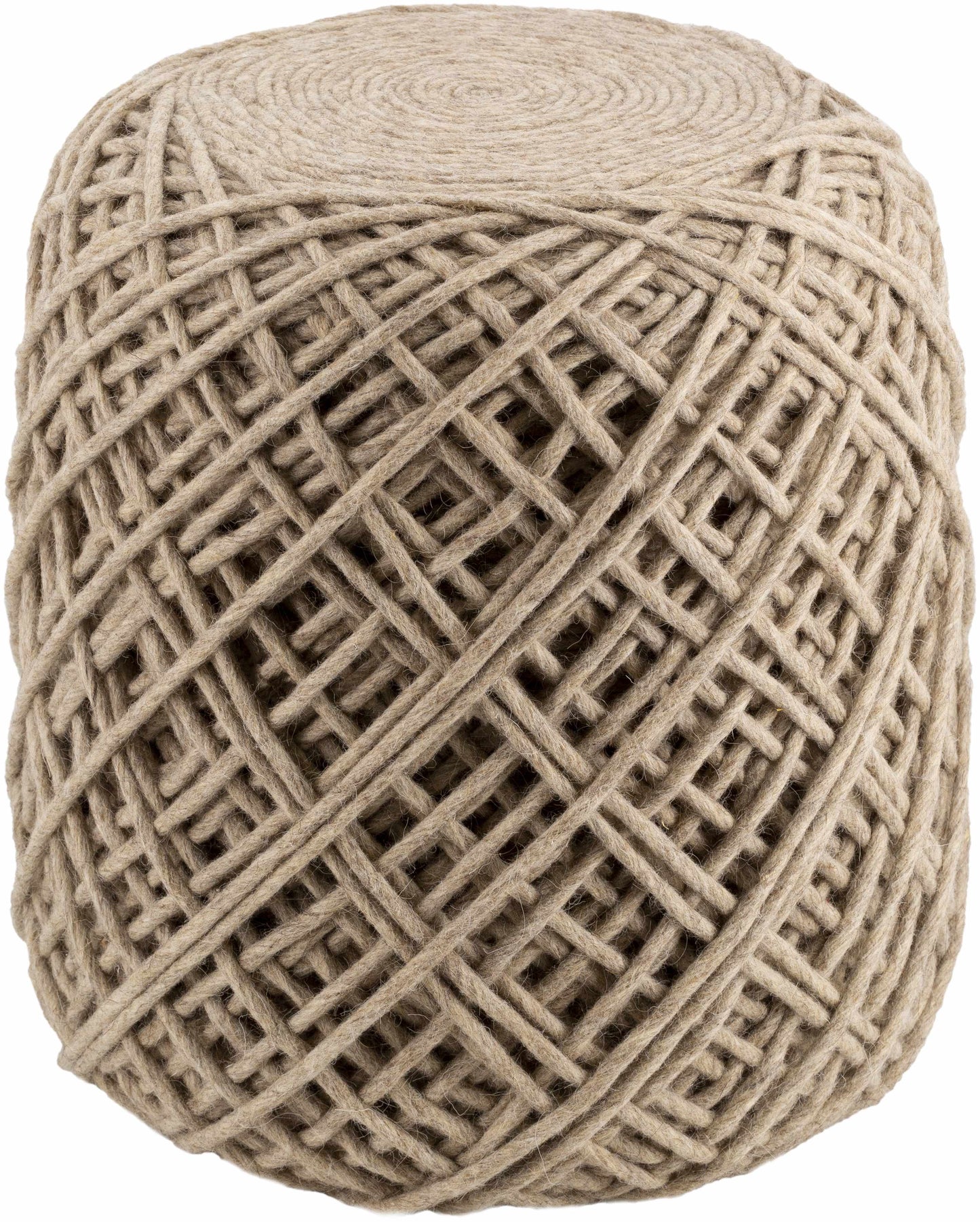 Bellingen Gray Handwoven Textured Pouf For Living Rooms And Entryways A Versatile Accent For Cozy Seating And Decor