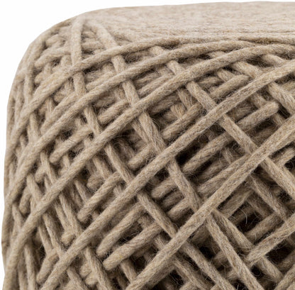 Bellingen Gray Handwoven Textured Pouf For Living Rooms And Entryways A Versatile Accent For Cozy Seating And Decor