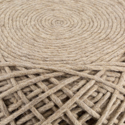 Bellingen Gray Handwoven Textured Pouf For Living Rooms And Entryways A Versatile Accent For Cozy Seating And Decor
