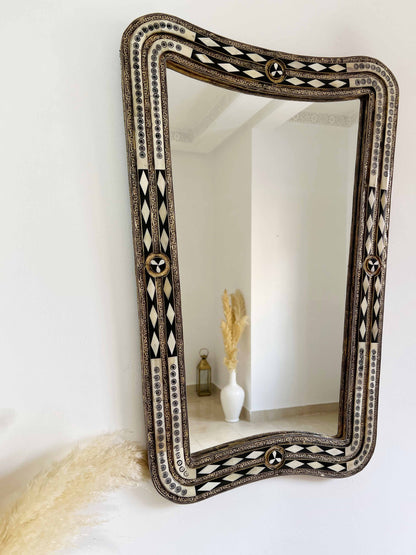 Curved Bone Inlay Mirror - Berber Horizon Mirror