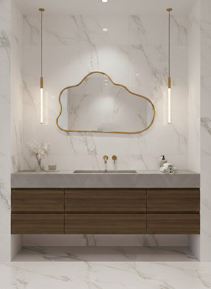 Designer double sink mirror