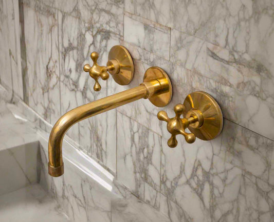 Unlacquered Brass Bathroom Faucet - Antique Brass Bathroom Faucets