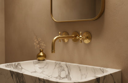 Unlacquered Brass Bathroom Faucet - Antique Brass Bathroom Faucets