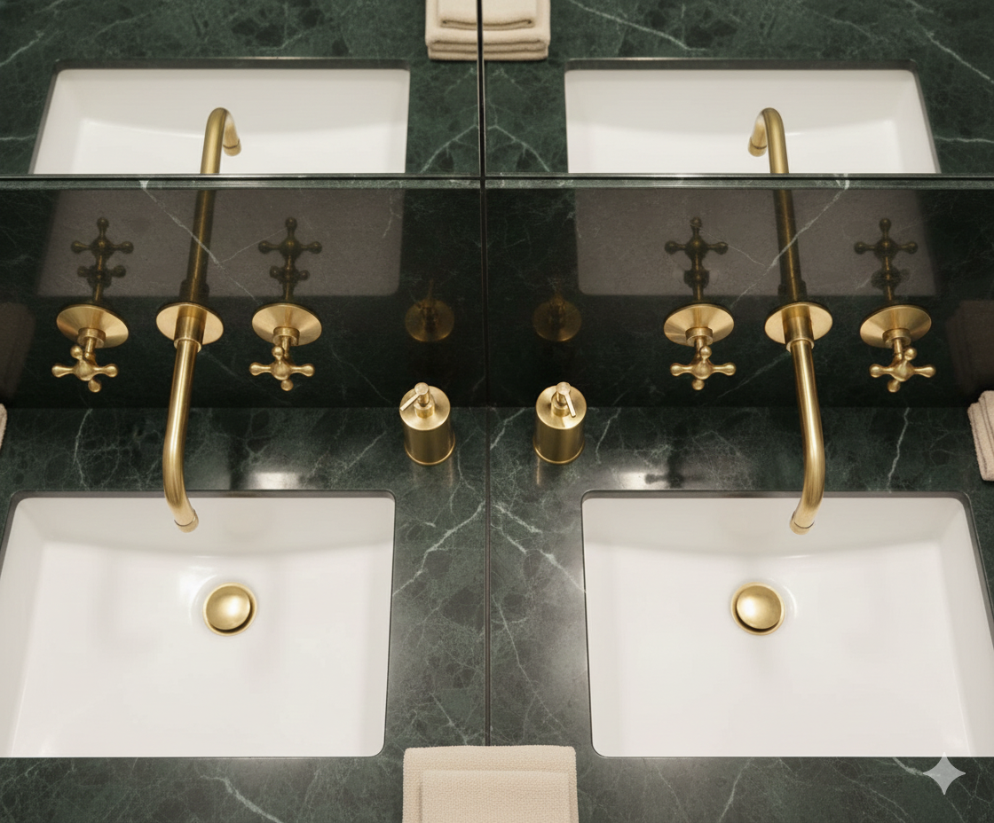 Unlacquered Brass Bathroom Faucet - Antique Brass Bathroom Faucets