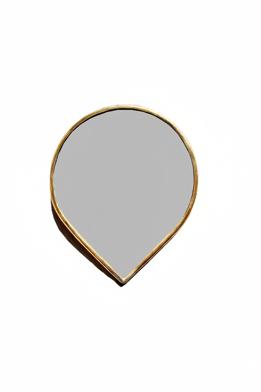 brass wall  mirror on white background 