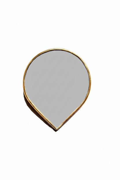 brass wall  mirror on white background 