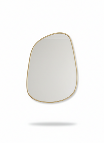 elegent brass wa mirror  on white background 