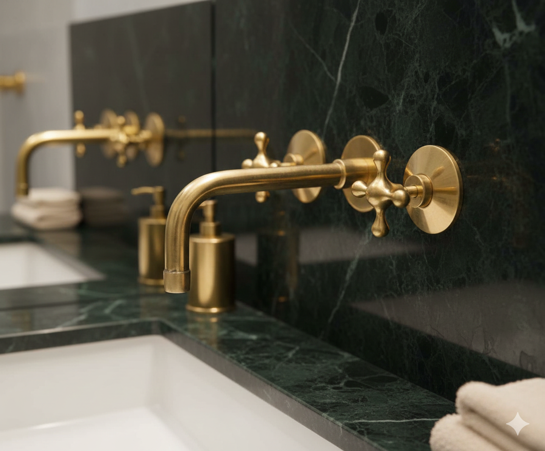Unlacquered Brass Bathroom Faucet - Antique Brass Bathroom Faucets