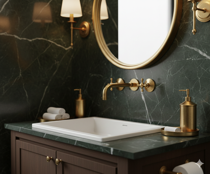 Unlacquered Brass Bathroom Faucet - Antique Brass Bathroom Faucets