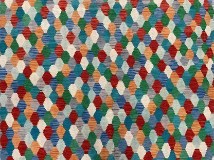 Colorful Chobi Kilim Rug 6x9 Handmade Wool Area Rug For Playrooms