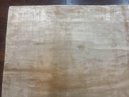 Silk Tibetan Rug 9x11 Hand Knotted Handmade Area Rug Modern Contemporary Carpet