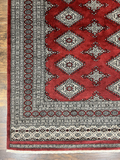 Pakistani Bokhara Rug 6x8 Handmade Wool Turkmen Carpet Vintage Red