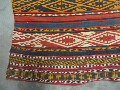 Antique Turkish Jajim Kilim Rug Flat Weave Wool Vegetable Dye 6x10 Handmade