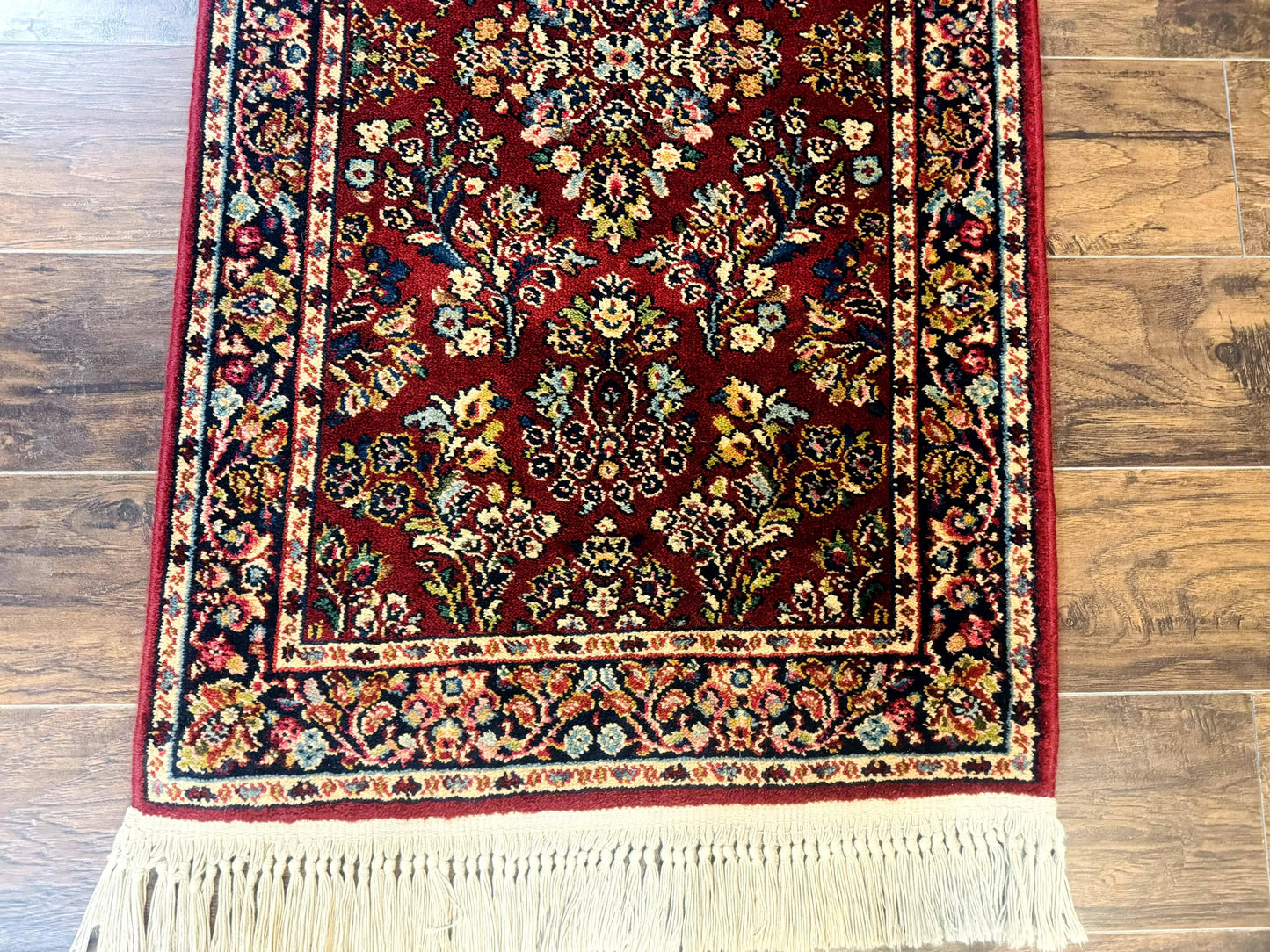 Karastan Rug Red Sarouk Wool Pile 2.6x4 Vintage 700 Series Number 785