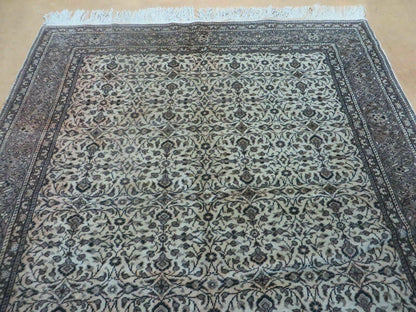 Vintage Turkish Hereke Rug Wool on Cotton 58 x 85 Floral Full Pile