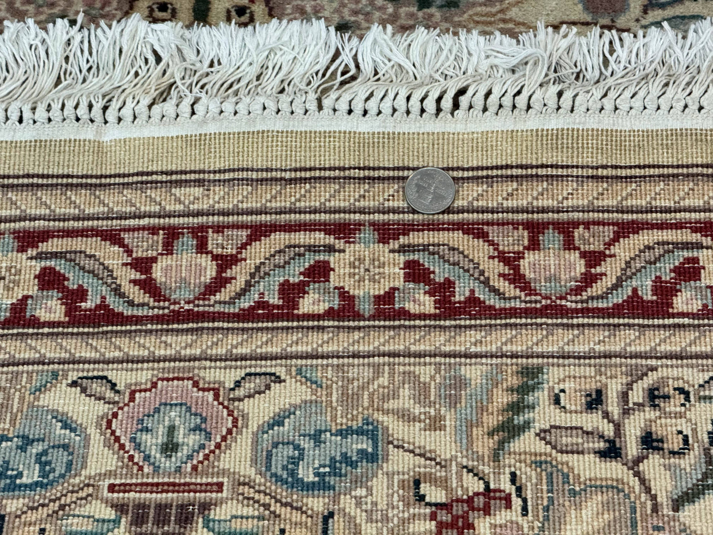 Pakistani Runner Rug 2.8 x 14, Pak Persian Hallway Rug, Cream Color