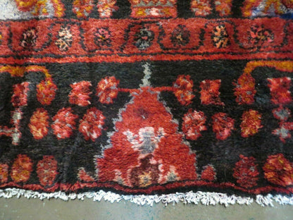 Antique Turkish Rug 4x10 Handmade Tribal Floral Wool Oriental Vintage Carpet