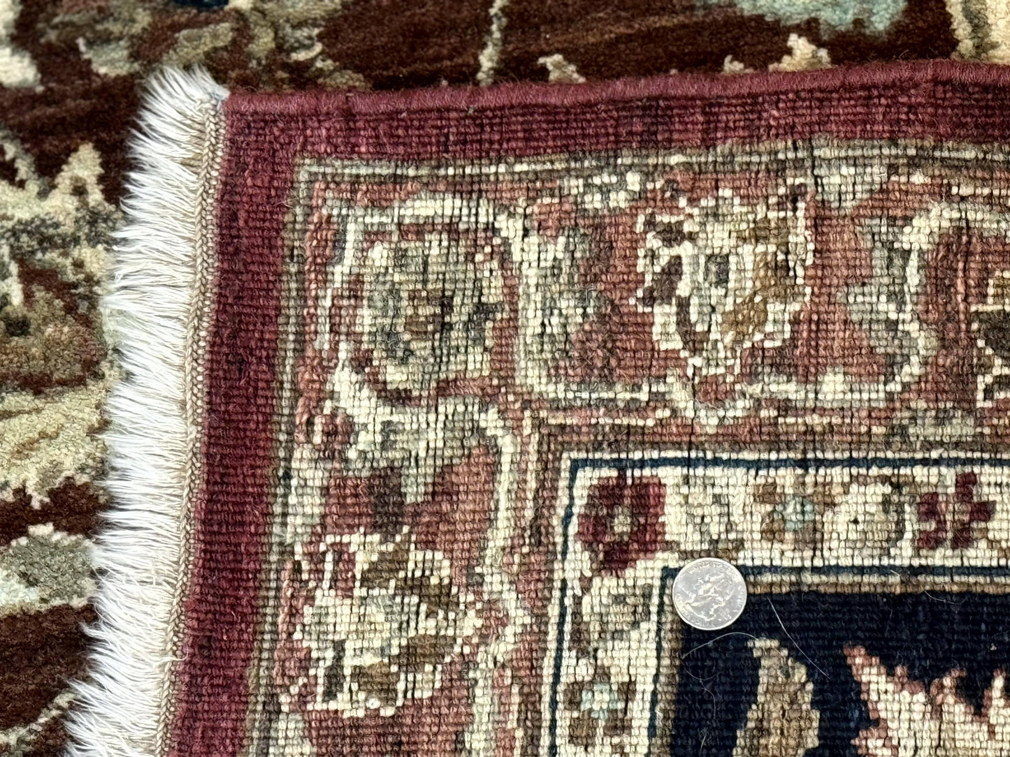 Palace Sized Indian Agra Rug 12x17, Wool Handmade Floral Allover Carpet