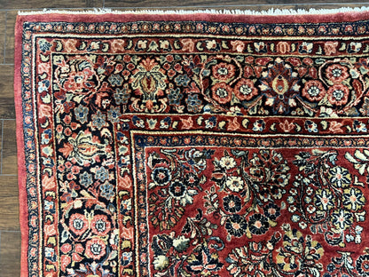 1920s Persian Sarouk Rug 9x12, Red Persian Carpet, High Quality Persian Rug, Allover Floral Pattern, Antique Oriental Rug, Wool Handmade Room Sized