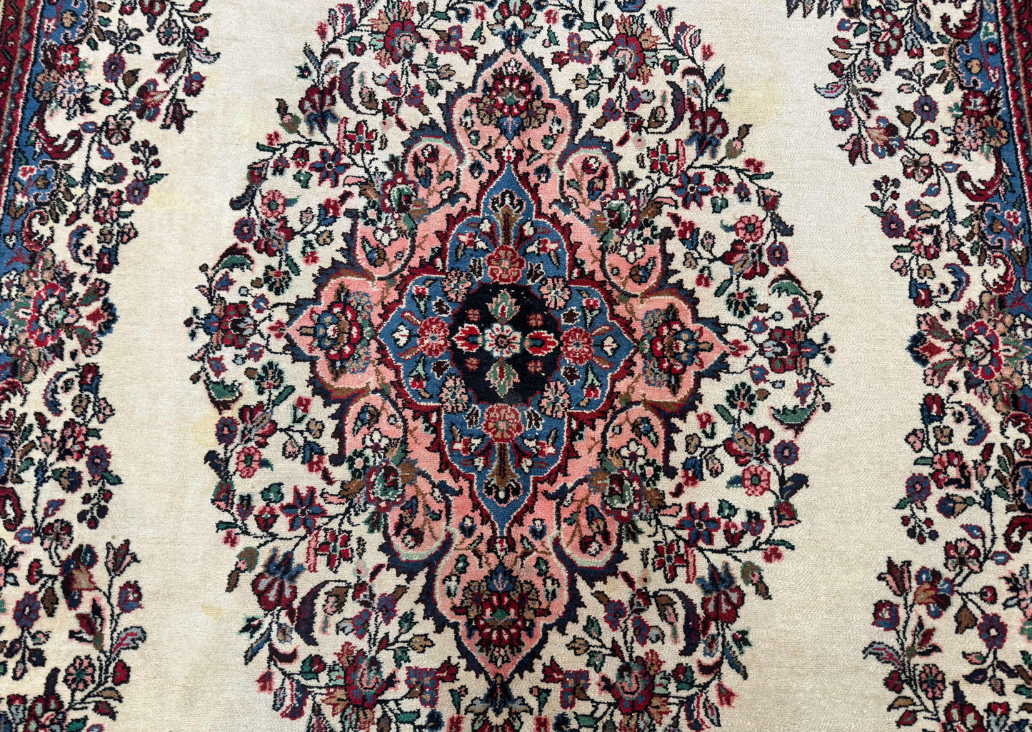 Palace Size Persian Rug 10X21 Ft Hamadan Bibikabad Antique Wool Ivory Field Oversized