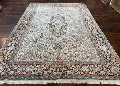 Silk Indian Kashmiri Rug 6x9 Hand Knotted Vintage Style Area Rug