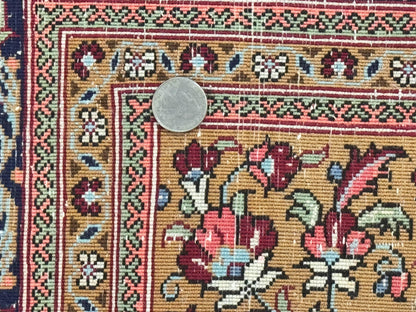 Persian Qum Rug Hand Knotted 3.6 By 5 Rare Semi Antique Kork Wool