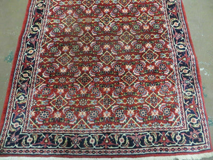 3' X 5' Handmade Knotted Indian Amritsar Floral Oriental Wool Red Rug Organic Nice