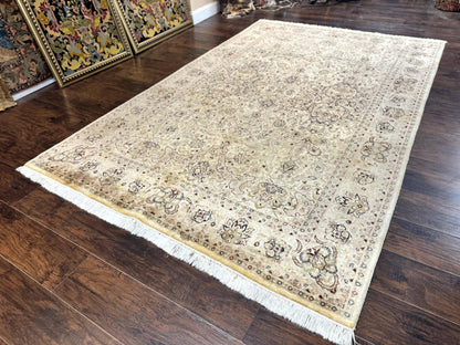 Persian Rug Handmade Wool 6x9 Floral Beige