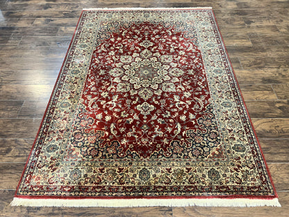 Floral Medallion Wool Rug 5.6x8 Vintage Oriental Taj Mahal Belgium Power Loomed