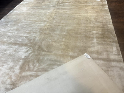 Silk Tibetan Rug 9x11 Hand Knotted Handmade Area Rug Modern Contemporary Carpet