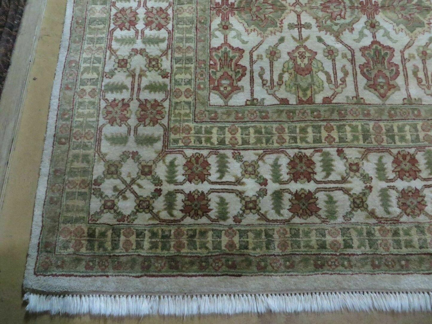 Handmade Wool Rug 8Ft 5In By 11Ft 8In Agra Floral Oriental Tea Washed