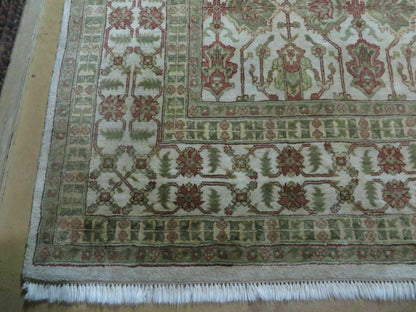 Handmade Wool Rug 8Ft 5In By 11Ft 8In Agra Floral Oriental Tea Washed